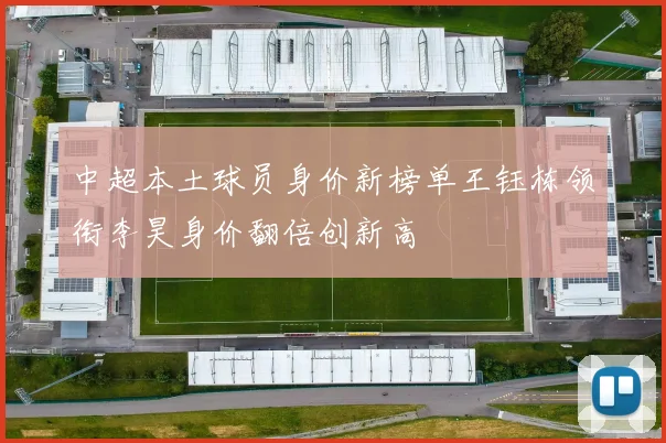 中超本土球员身价新榜单王钰栋领衔李昊身价翻倍创新高
