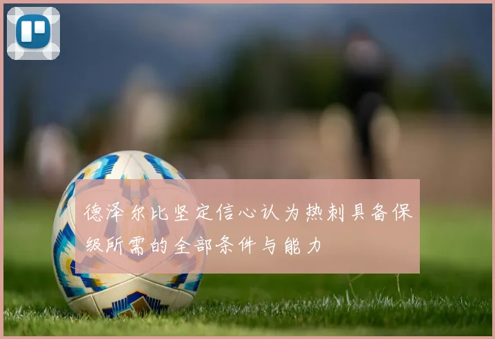 德泽尔比坚定信心认为热刺具备保级所需的全部条件与能力